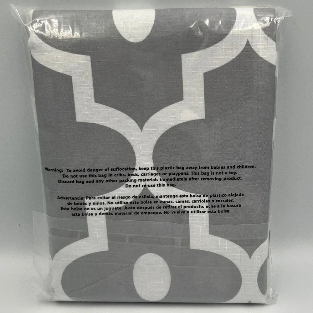 Biscayne Bay Fabric Shower Curtain 72x72 Grey Morocco Pearl New